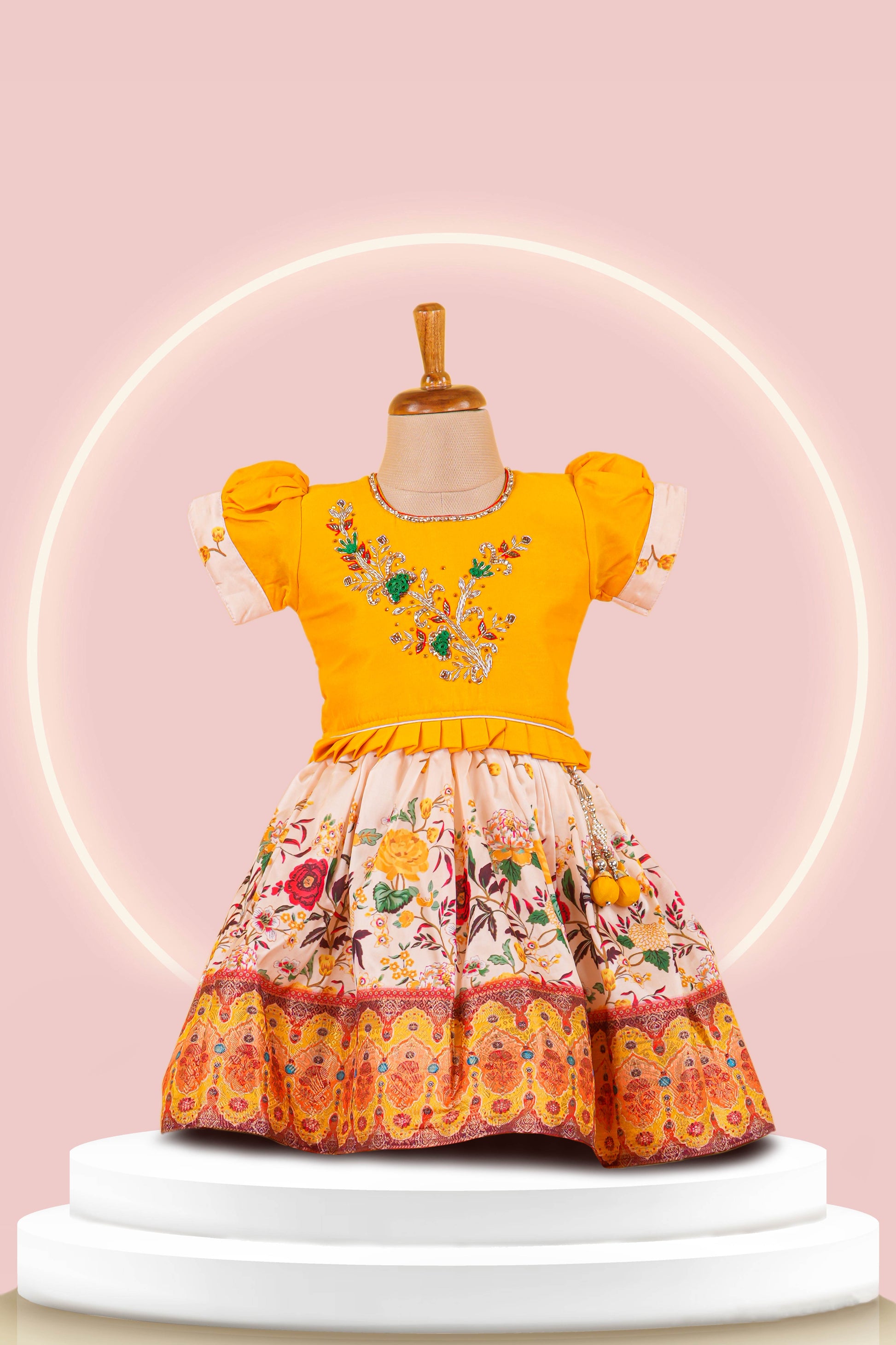 yellow choli lehenga